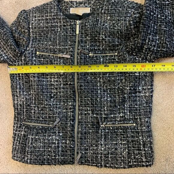 Michael Michael Kors black gray tweed Sartorial jacket size 2 - Picture 12 of 12